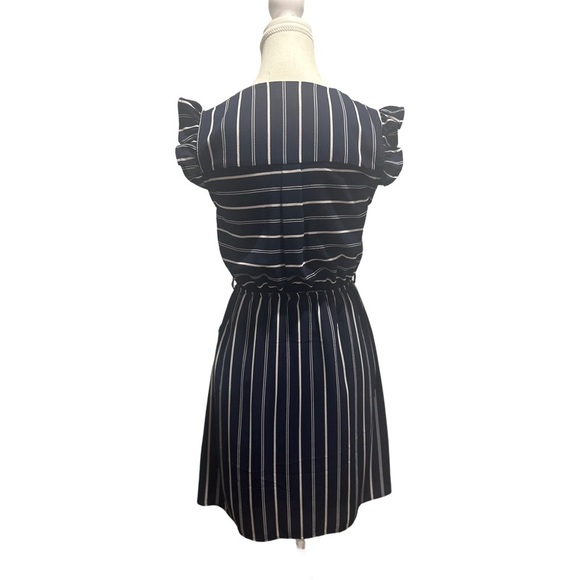 Navy Blue striped Monteau Dress - size medium - Picture 4 of 5